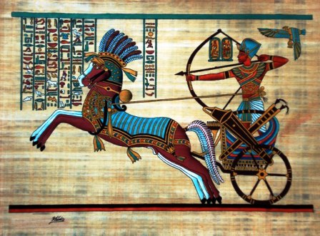  Papyrus Painting  of Ramses the Warrior and the Battle of Kadesh