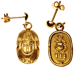 Scarab earrings inspired by the jewelry of Ancient Egypt
