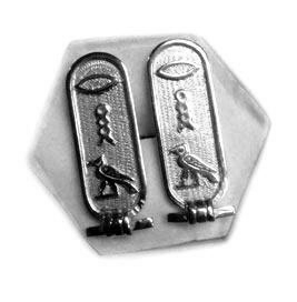 Personalized sterling silver cartouche cufflinks