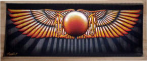 Papyrus Painting: Winged Solar Disc III